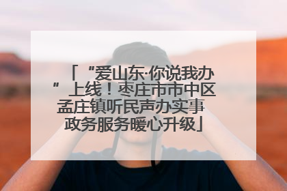 “爱山东·你说我办”上线！枣庄市市中区孟庄镇听民声办实事 政务服务暖心升级