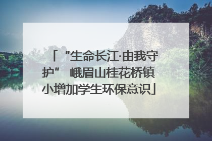 “生命长江·由我守护” 峨眉山桂花桥镇小增加学生环保意识