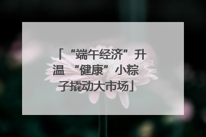 “端午经济”升温 “健康”小粽子撬动大市场