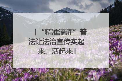 “精准滴灌”普法让法治宣传实起来、活起来
