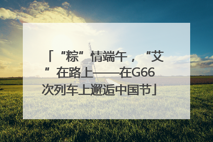 “粽”情端午，“艾”在路上——在G66次列车上邂逅中国节