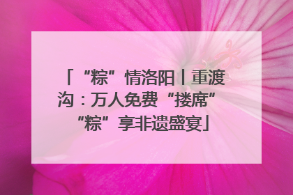 “粽”情洛阳丨重渡沟：万人免费“搂席” “粽”享非遗盛宴