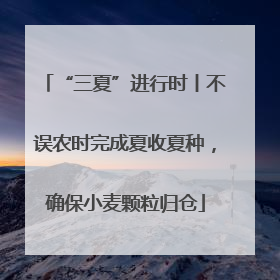 “三夏”进行时丨不误农时完成夏收夏种，确保小麦颗粒归仓
