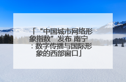 “中国城市网络形象指数”发布 南宁：数字传播与国际形象的西部窗口