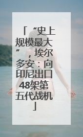 “史上规模最大”，埃尔多安：向印尼出口48架第五代战机