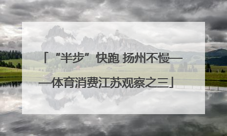 “半步”快跑 扬州不慢——体育消费江苏观察之三