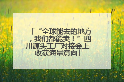 “全球能去的地方，我们都能卖！”四川源头工厂对接会上收获海量意向