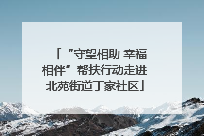 “守望相助 幸福相伴”帮扶行动走进北苑街道丁家社区