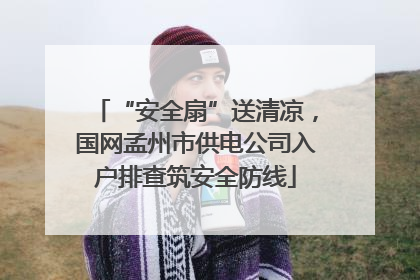 “安全扇”送清凉，国网孟州市供电公司入户排查筑安全防线