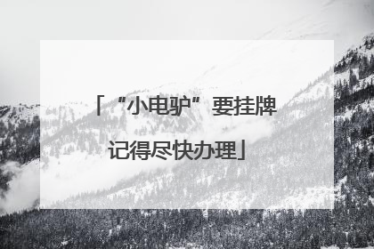 “小电驴”要挂牌 记得尽快办理