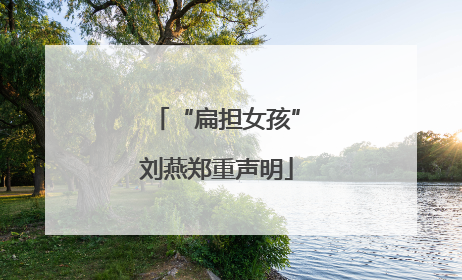 “扁担女孩”刘燕郑重声明