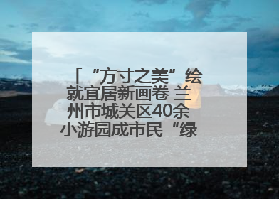 “方寸之美”绘就宜居新画卷 兰州市城关区40余小游园成市民“绿色福利”打卡地