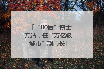 “80后”博士方靖，任“万亿级城市”副市长