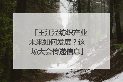 王江泾纺织产业未来如何发展？这场大会传递信息
