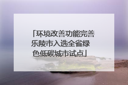 环境改善功能完善 乐陵市入选全省绿色低碳城市试点