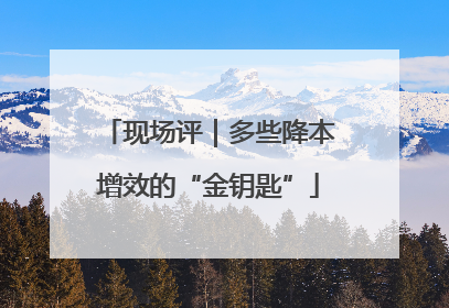现场评｜多些降本增效的“金钥匙”