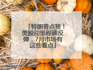 特朗普点赞！美股迎里程碑反弹，7月市场有这些看点