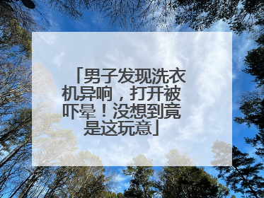 男子发现洗衣机异响，打开被吓晕！没想到竟是这玩意