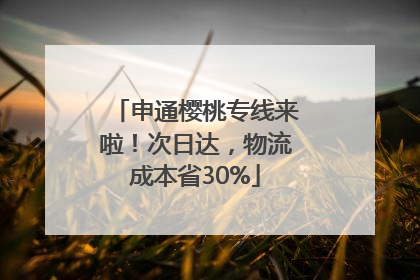 申通樱桃专线来啦！次日达，物流成本省30%