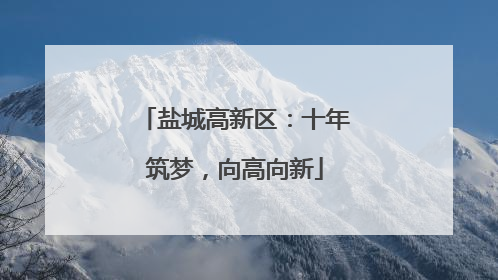 盐城高新区：十年筑梦，向高向新