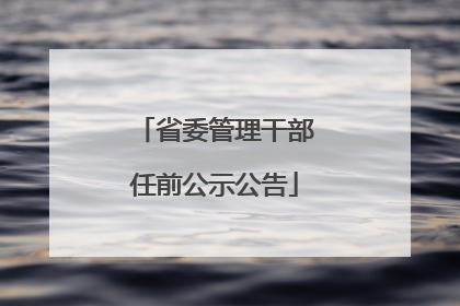 省委管理干部任前公示公告
