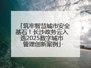 筑牢智慧城市安全基石！长沙政务云入选2025数字城市管理创新案例