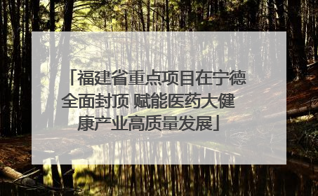 福建省重点项目在宁德全面封顶 赋能医药大健康产业高质量发展