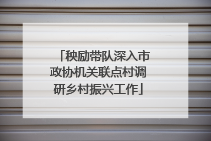 秧励带队深入市政协机关联点村调研乡村振兴工作