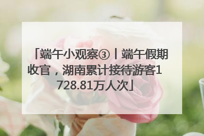 端午小观察③丨端午假期收官，湖南累计接待游客1728.81万人次