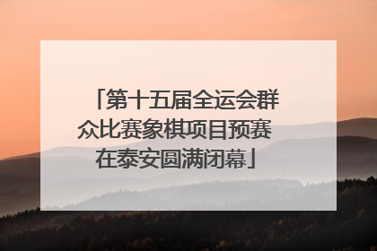 第十五届全运会群众比赛象棋项目预赛在泰安圆满闭幕