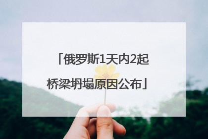 俄罗斯1天内2起桥梁坍塌原因公布