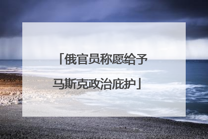 俄官员称愿给予马斯克政治庇护