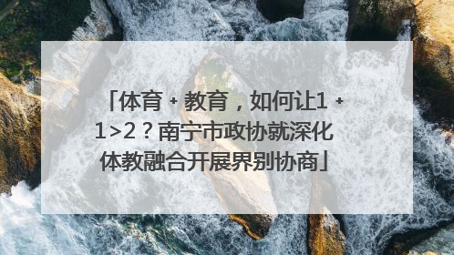 体育﹢教育，如何让1﹢1>2？南宁市政协就深化体教融合开展界别协商