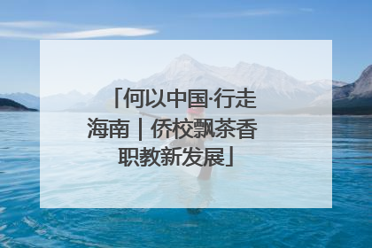 何以中国·行走海南｜侨校飘茶香 职教新发展