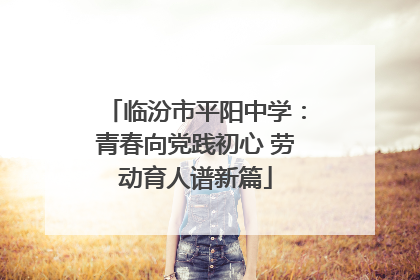 临汾市平阳中学：青春向党践初心 劳动育人谱新篇