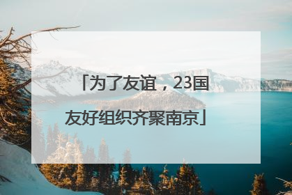 为了友谊，23国友好组织齐聚南京