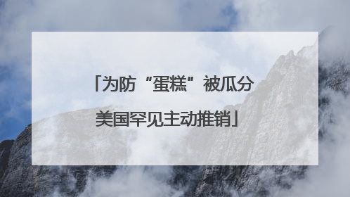 为防“蛋糕”被瓜分 美国罕见主动推销