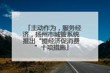 主动作为，服务经济，扬州市城管系统推出“提经济促消费”十项措施