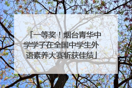 一等奖！烟台青华中学学子在全国中学生外语素养大赛斩获佳绩