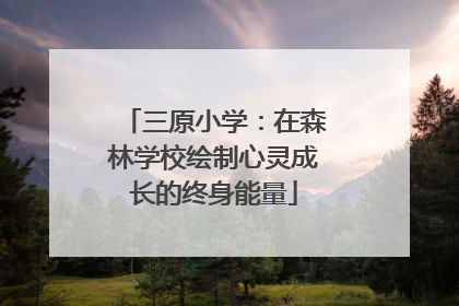 三原小学：在森林学校绘制心灵成长的终身能量