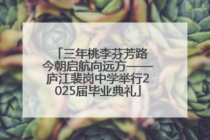 三年桃李芬芳路 今朝启航向远方——庐江裴岗中学举行2025届毕业典礼