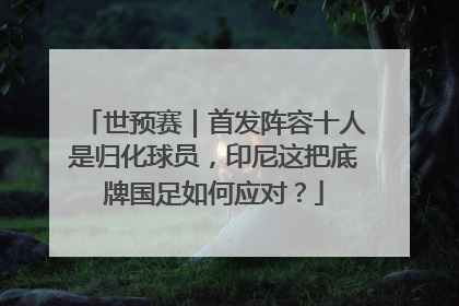 世预赛｜首发阵容十人是归化球员，印尼这把底牌国足如何应对？