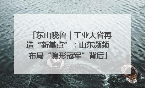 东山晓鲁｜工业大省再造“新基点”：山东频频布局“隐形冠军”背后