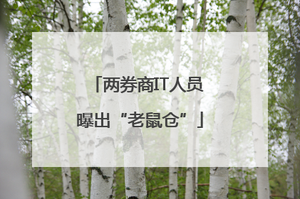 两券商IT人员曝出“老鼠仓”