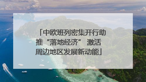 中欧班列密集开行助推“落地经济” 激活周边地区发展新动能