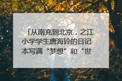 从南充到北京，之江小学学生唐海铃的日记本写满“梦想”和“世界”｜您牵挂的四川