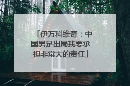 伊万科维奇：中国男足出局我要承担非常大的责任