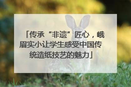 传承“非遗”匠心，峨眉实小让学生感受中国传统造纸技艺的魅力