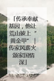 传承奉献基因，他让荒山披上“黄金甲”｜传家风薪火 颂家国情深
