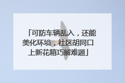 可防车辆乱入，还能美化环境，社区胡同口上新花箱巧解难题